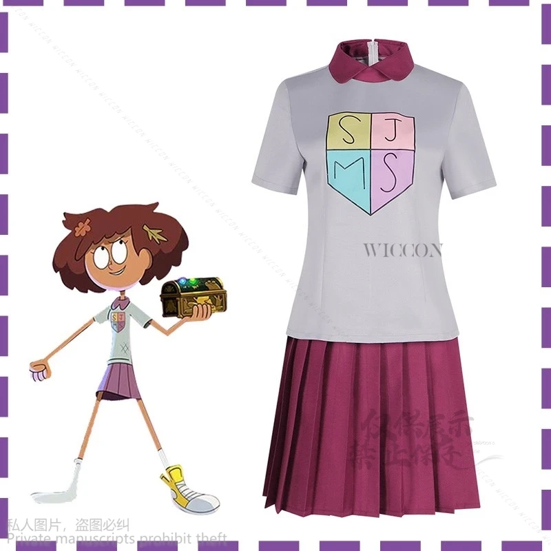 Новинка 2024 костюм для косплея Анны амфибии Марси из аниме серая футболка