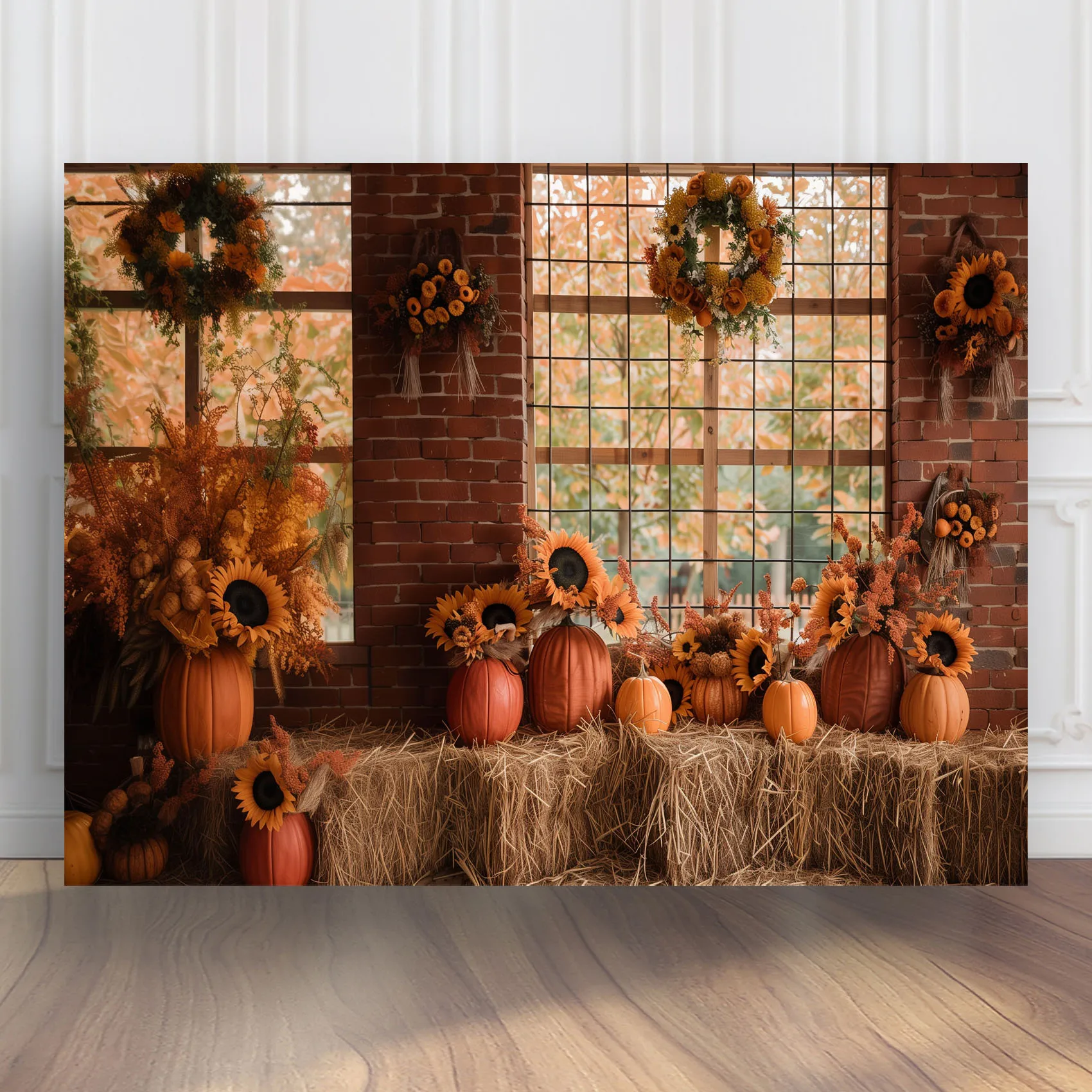 Фон для фотосъемки с изображением тыквы