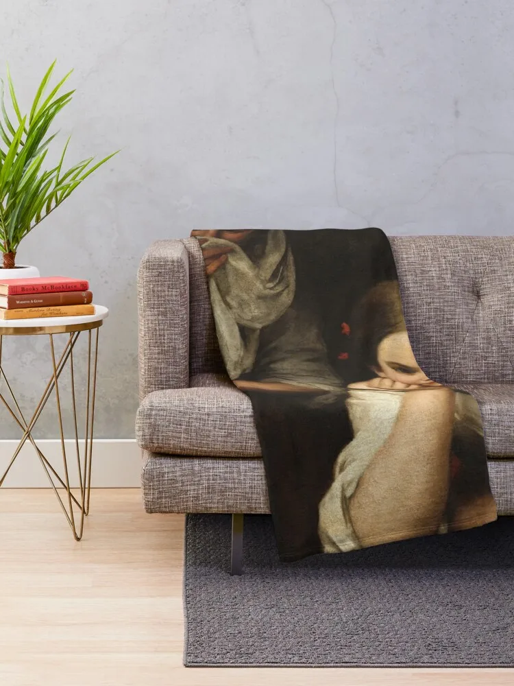 Две женщины в окне Bartolome Esteban Murillo 1660 одеяло стиле Ренессанс ретро одеяла для