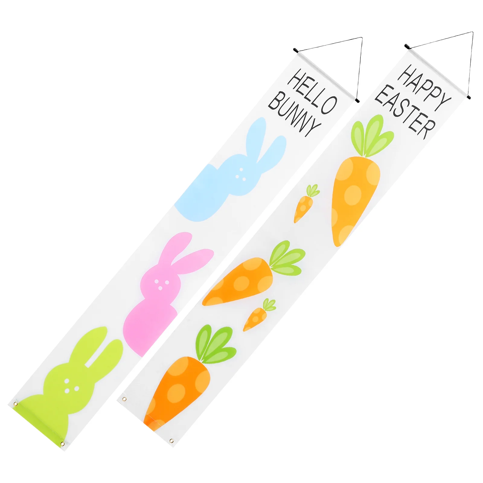 

1 Pair of Easter Porch Sign Easter Hanging Banners Cartoon Door Couplets Party Decoration