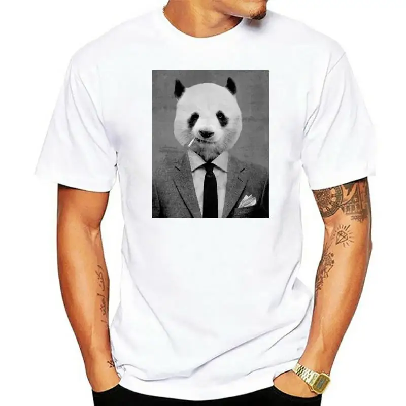 

Мужская летняя футболка с принтом панды, креативные курительные панды, мужские топы из 100% хлопка, повседневные футболки