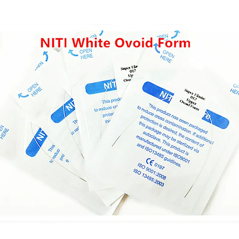 

5pack Dental Orthodontic Super Elastic Niti Arch Wire White Round Ovoid Form 012-020 Upper Lower