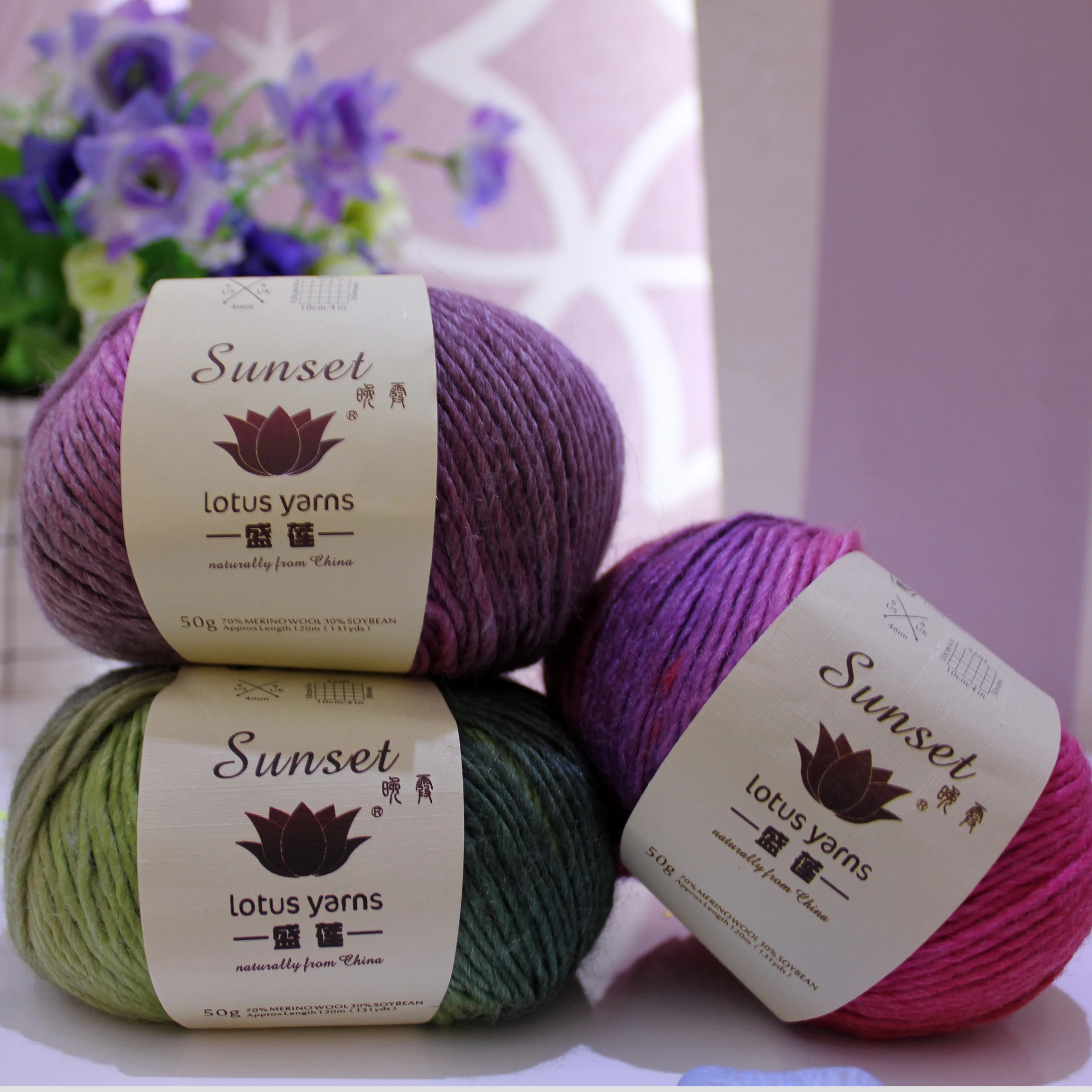 

250g Merino Wool Yarn DK Weight Rainbow Yarn Hanks For Hand Knitting and Crocheting