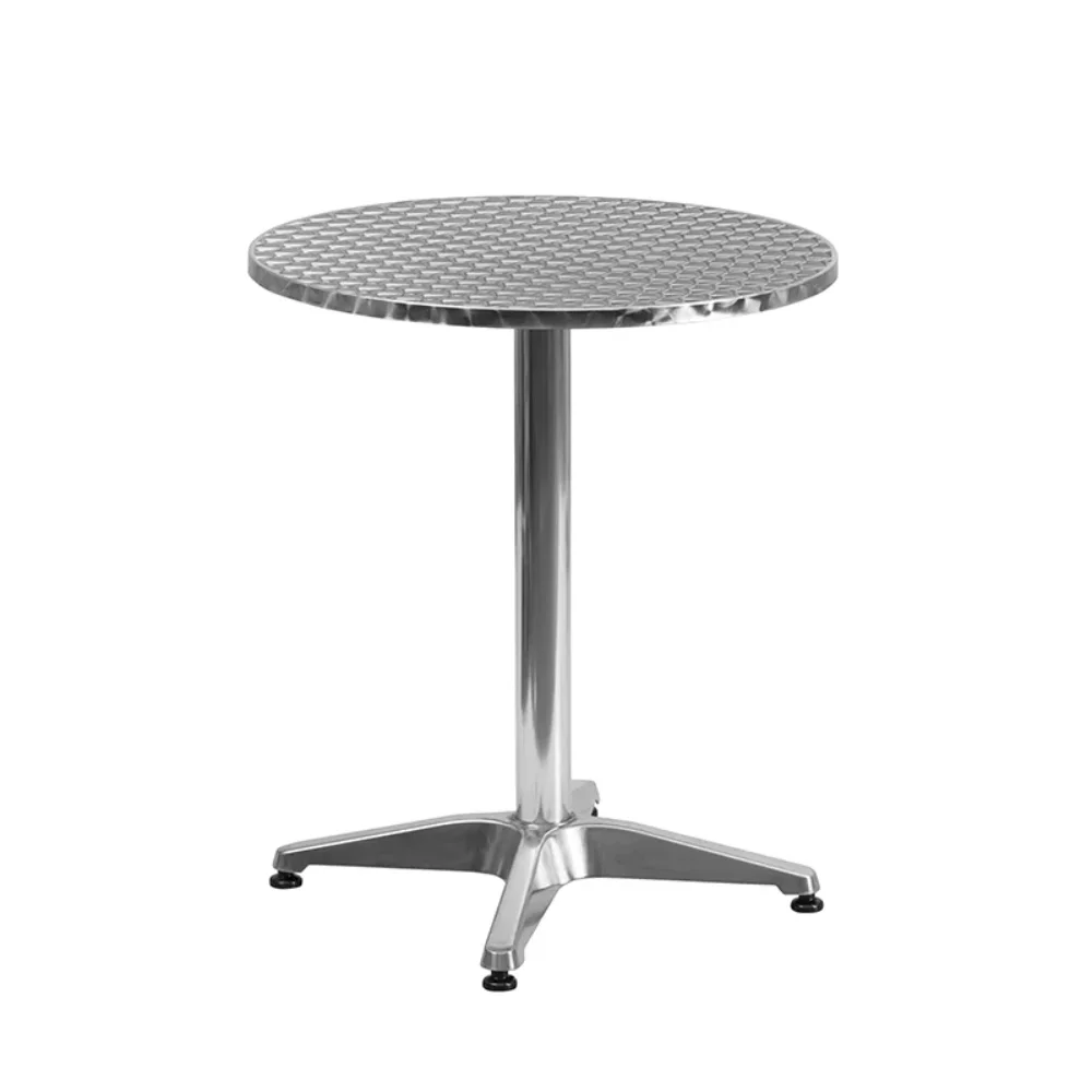 

23.5'' Round Aluminum Indoor-Outdoor Table Set with 2 Slat Back Chairsyxb