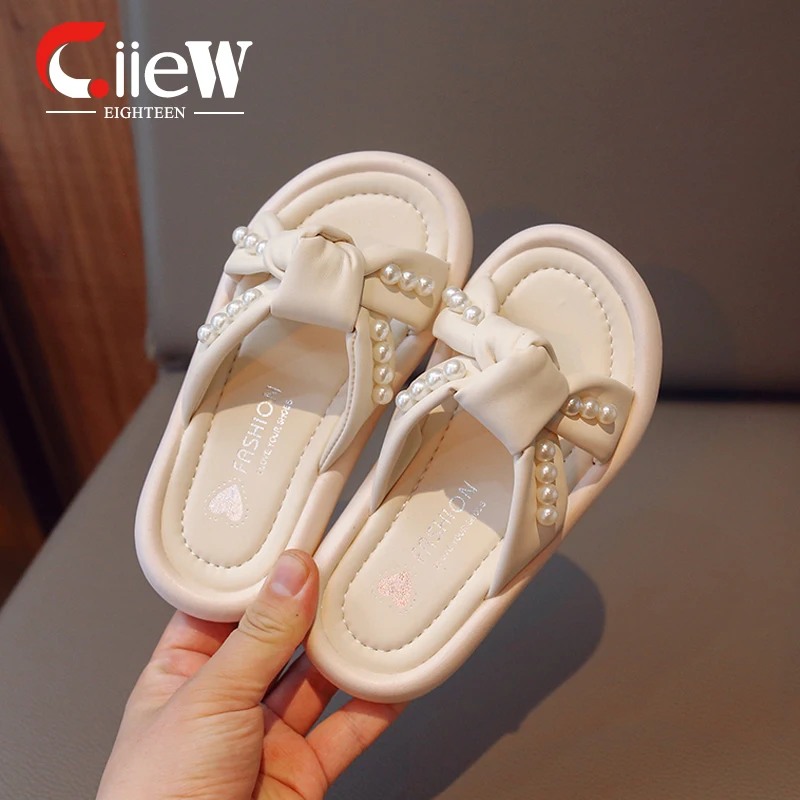 

Size 26-36 Girls Slippers Delicate Girls Casual Shoes Pearl Toddler Girl Shoe Non-Slip Shoes for Girls tenis infantil menino