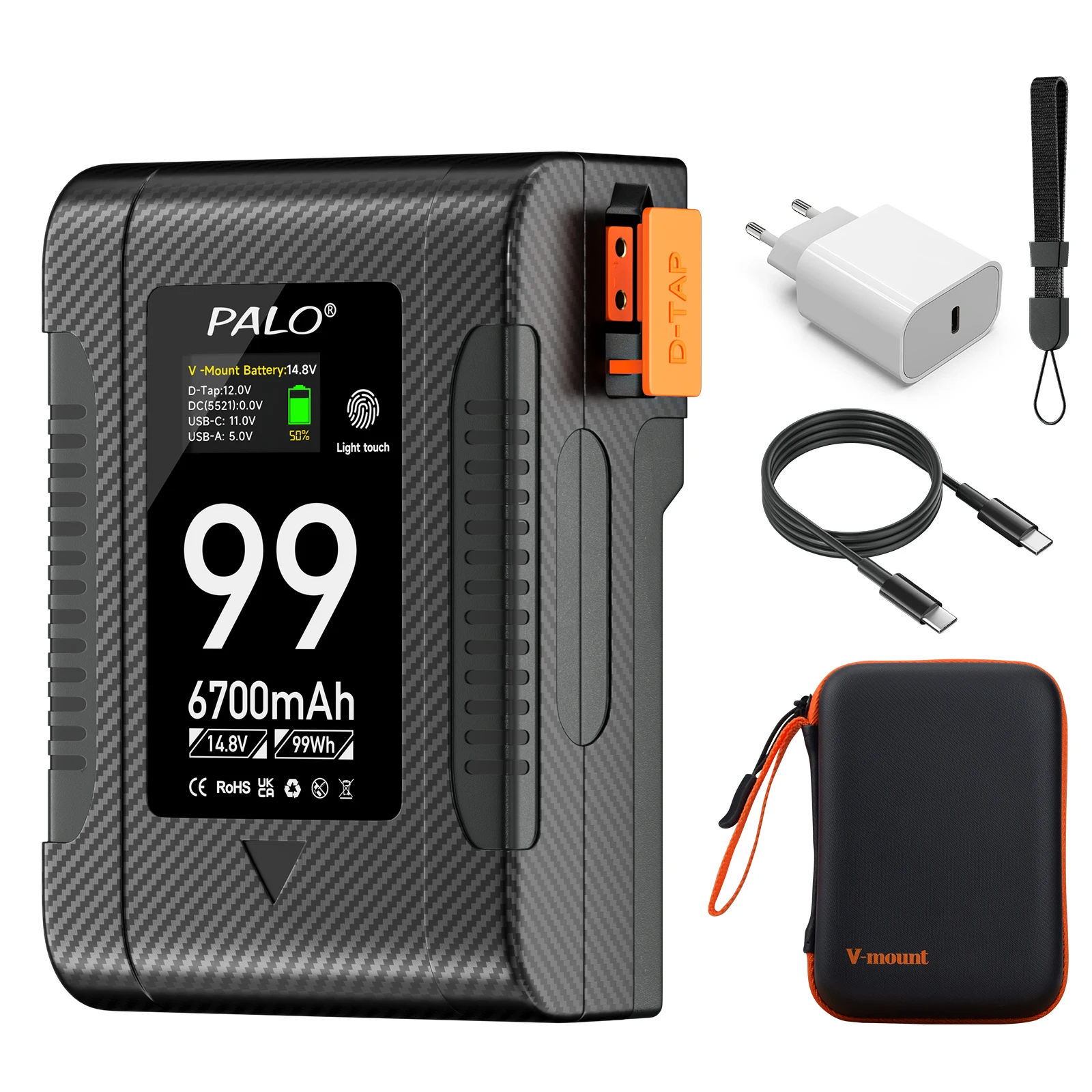Palo 6700 мАч 14 8 В BP-99W-C литий-ионная аккумуляторная батарея с V-образным креплением и