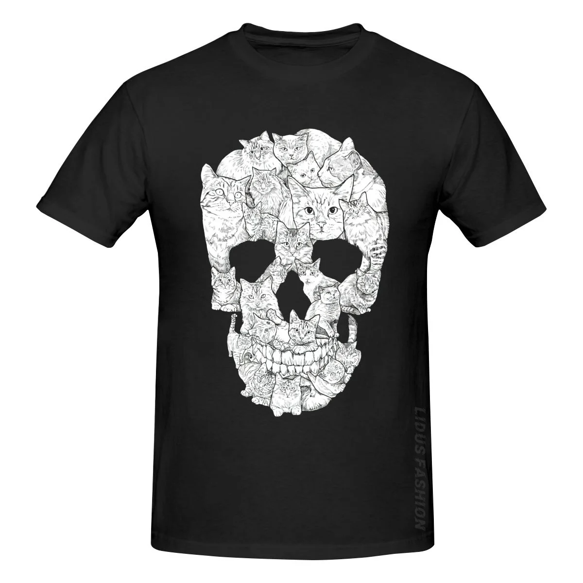 

Sketchy Cat Skull Structure Satan Skull T Shirt Clothing Graphics Tshirt Short Sleeve Sweatshirt undershirt Unisex T-shirt Tee