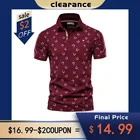 Мужская хлопковая футболка-поло AIOPESON, Повседневная летняя футболка-поло с принтом и короткими рукавами, 100% хлопок