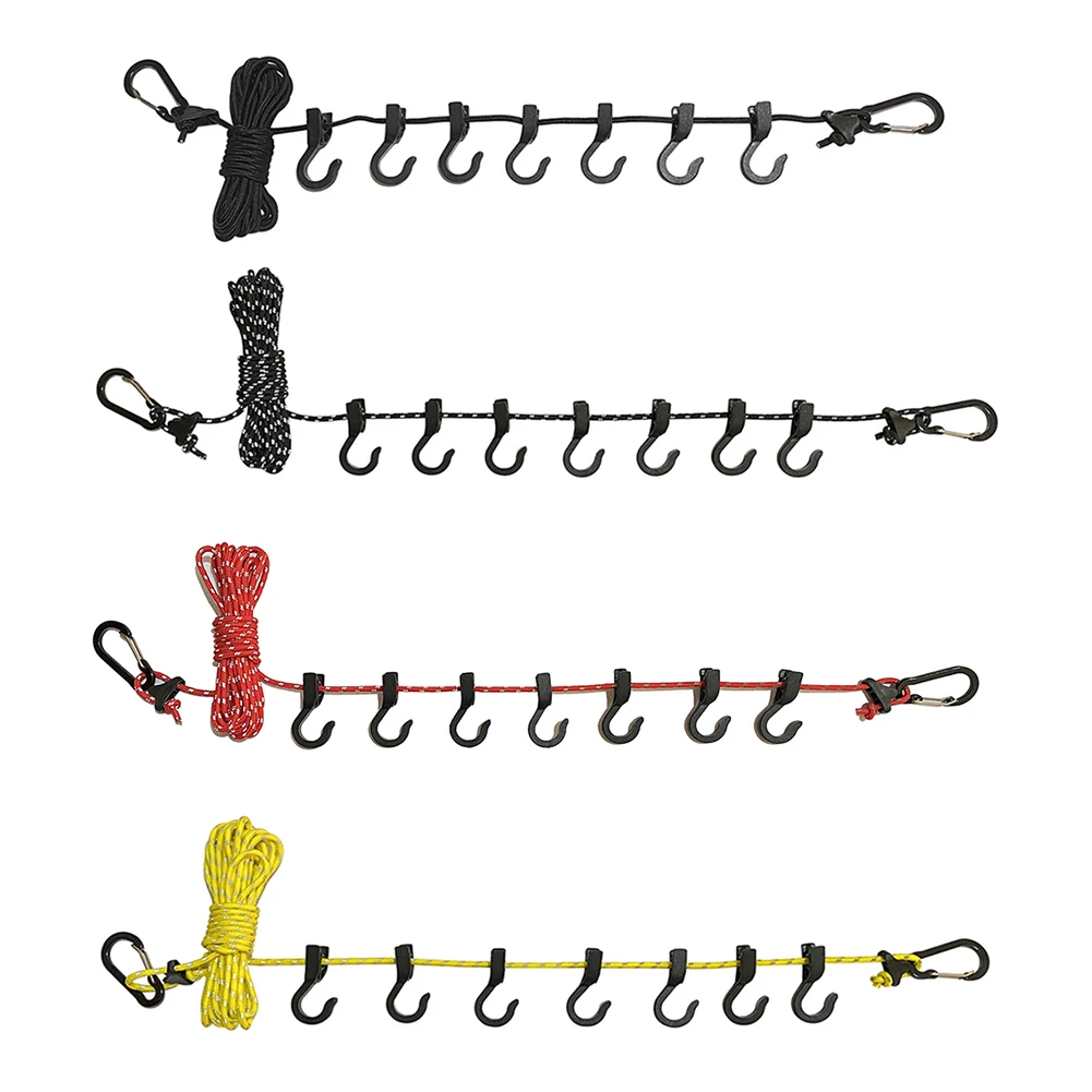 

Висячие веревки Нескользящие уличные прищепки портативные ветрозащитные регулируемые для путешествий с 7 крючками для дома пикника пешего...