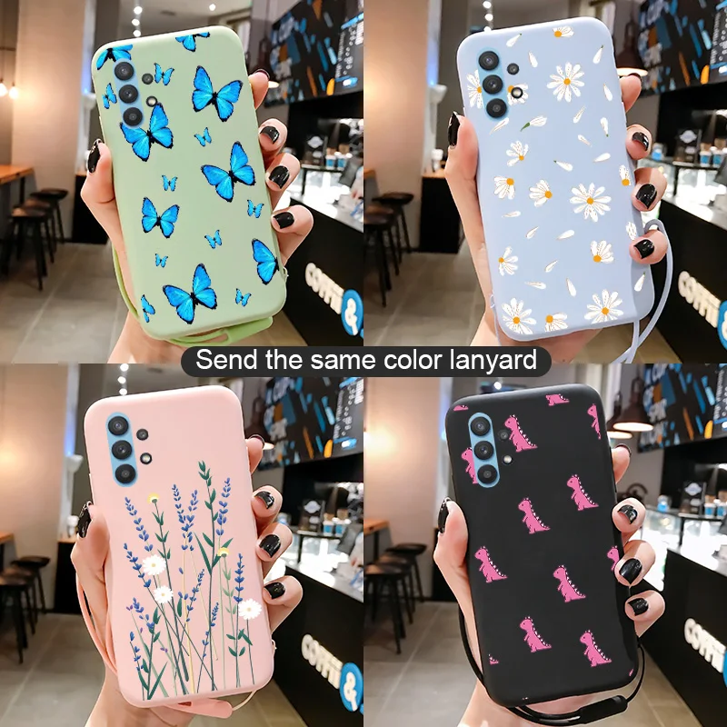

With Lanyard Phone Case For Samsung Galaxy A02 A12 A21S A22 A32 A42 A50 A30 A51 A52 A71 A72 A82 M02 Cover Anti-Lost Casing