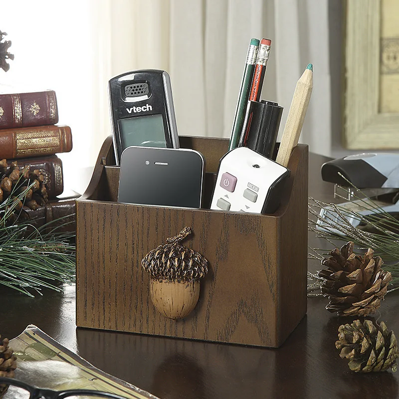 

Black walnut classical simple wooden pen holder stationery storage office decoration decoration