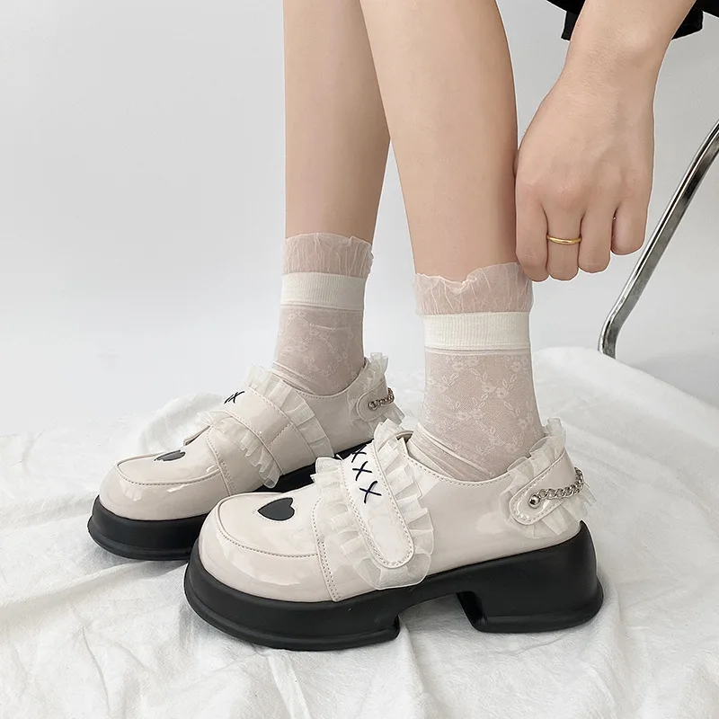 

Туфли женские из лакированной кожи, повседневная обувь Мэри Джейн на толстой подошве, летняя обувь в японском стиле Лолита, тонкая обувь на плоской платформе Jk