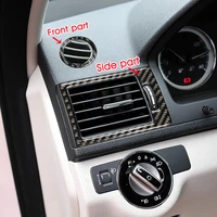 carbon car sticker panel vent trim carbon fiber fit for mercedes w204 2007 2010 air outlet cover sticker car interior stylings