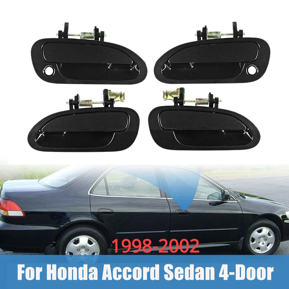 

4PCS/lot Front and Rear Exterior Outside Door Handles Set Black New For 1998 1999 2000 2001 2002 Honda Accord Sedan 4-Door