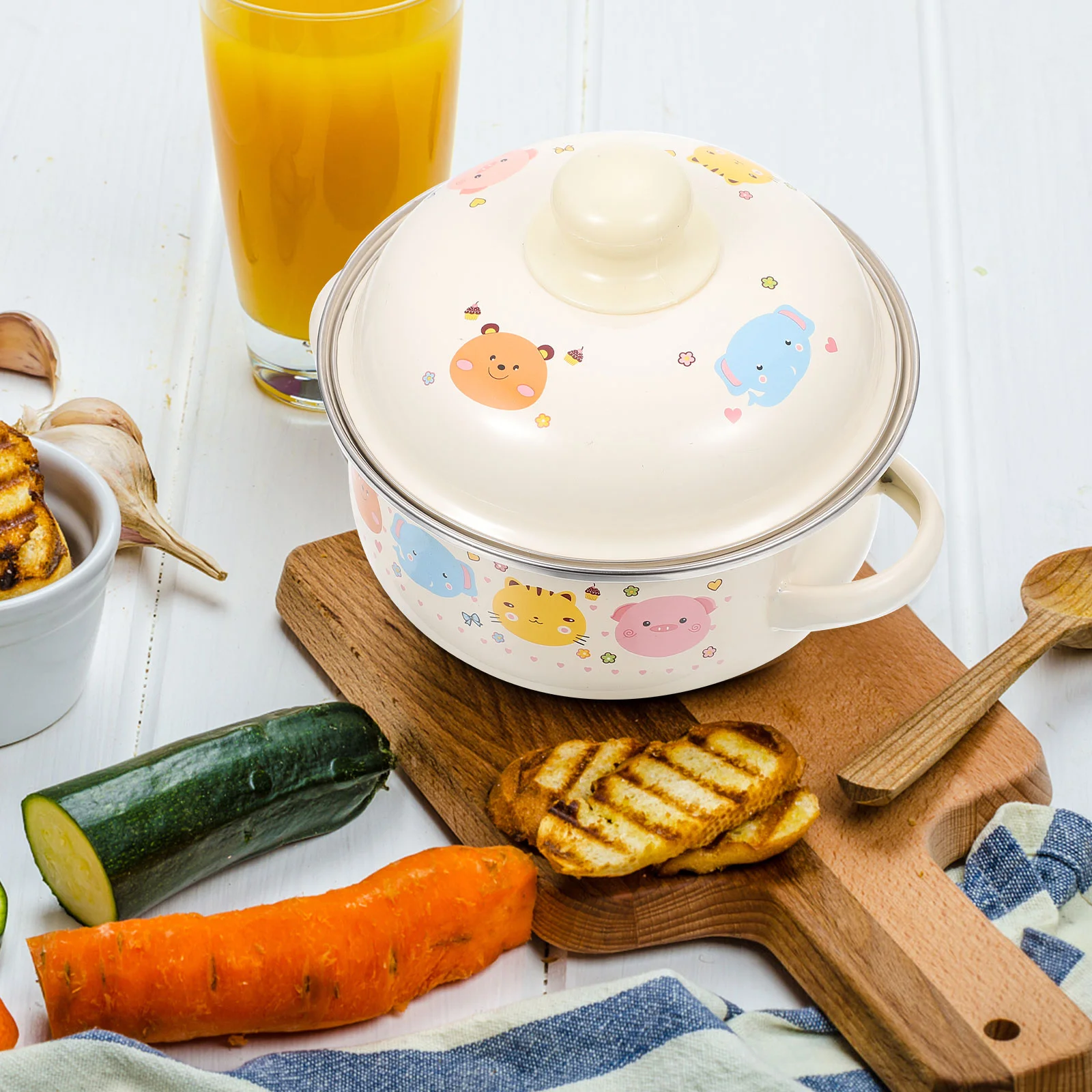 Эмалированный горшок для приготовления супа макарон лапши печь домашнее