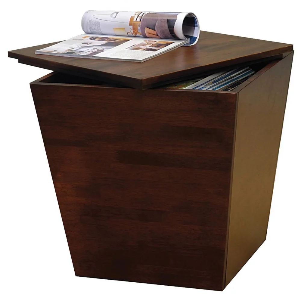 

94418 Wood Mezo Storage Cube, Accent Table, Walnut Finish，27.03 Lb，18.43 X 18.43 X 18.11 Inches
