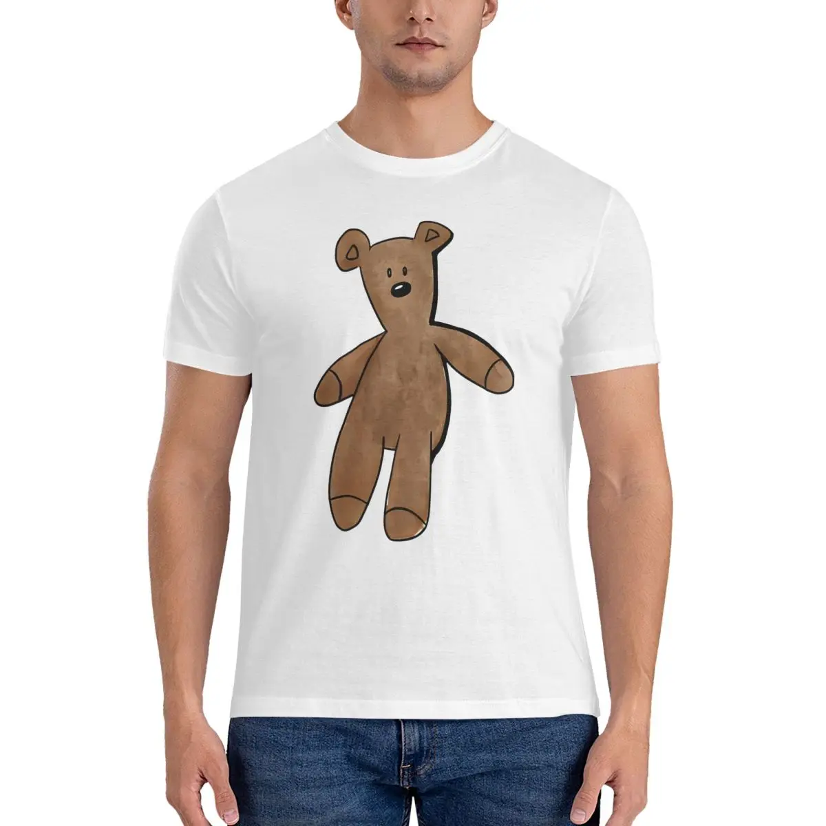 чоловічу футболку з мультфільмом M-Mr. Bean Vintage Tee Shirt Koszulki z krótkim rękawem i okrągłym dekoltem Czysta