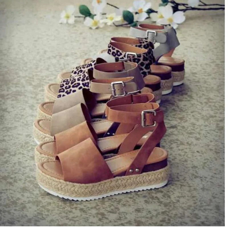 

Сандалии женские на платформе, босоножки на танкетке, высокий каблук, летняя обувь