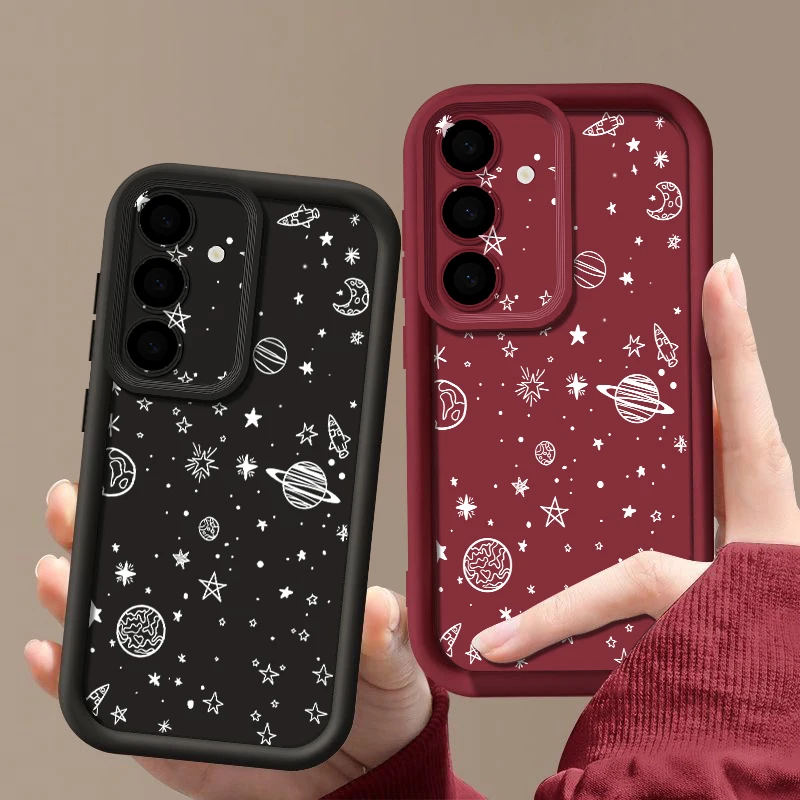Фото Чехол с узором «Планета» для Samsung Galaxy A18 A57 A37 A27 A56 A16 A17 A55 A54 A26 A36 S26 S25 S24 S23 S22 Ultra S26 FE №4