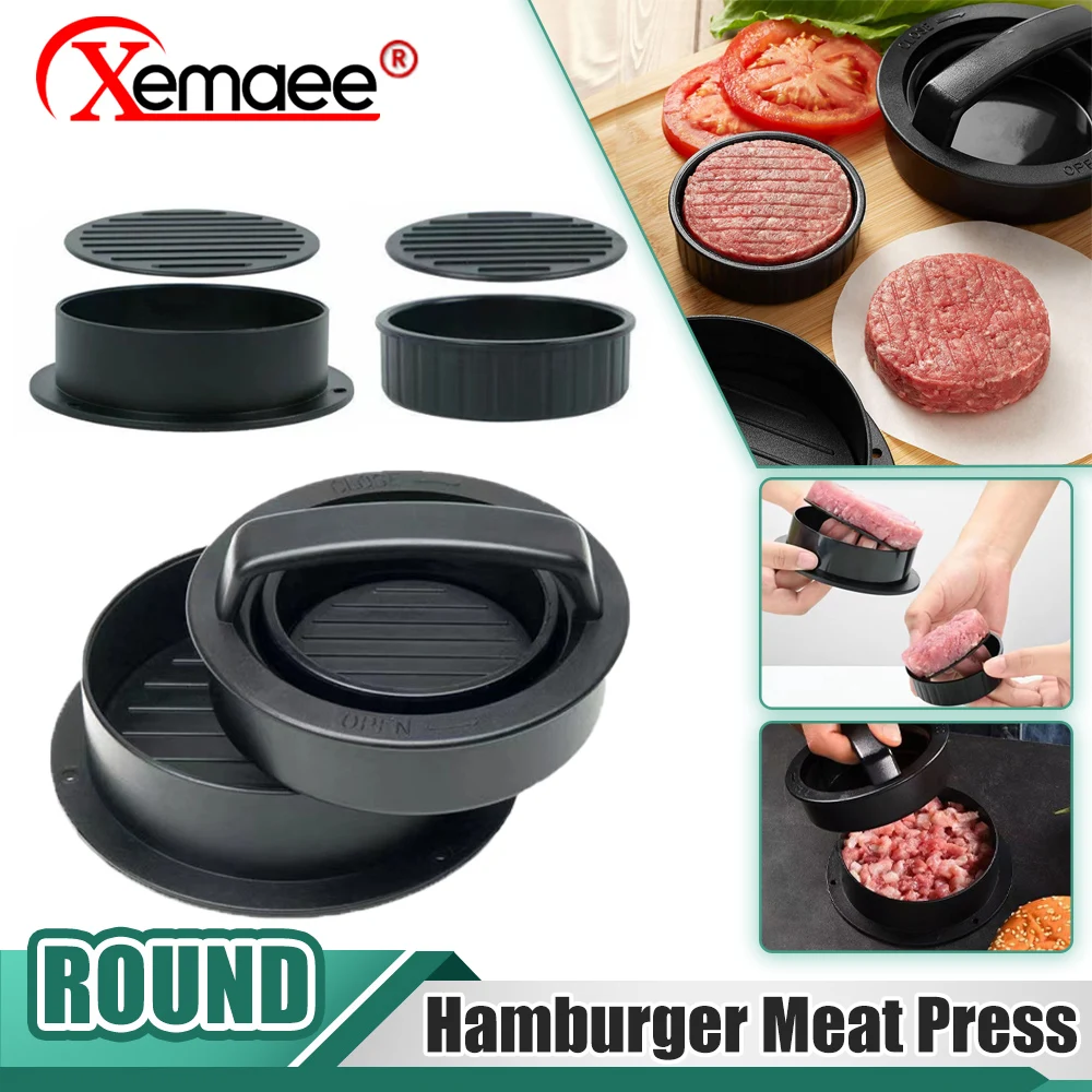 

Hamburger Meat Press Maker ABS Round Shape Non-Stick Stuffed Burger Patties Beef Grill Pie Press Mould Maker Kitchen Accessories