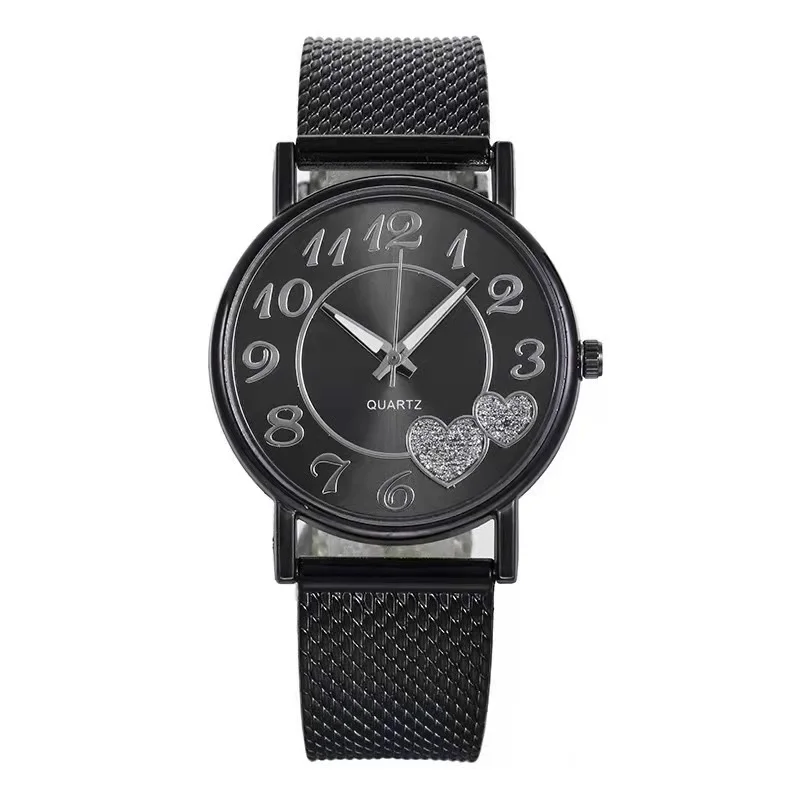 

High quality fashion business ladies leisure environmentally friendly silica mesh with quartz watch waterproof luminous clock