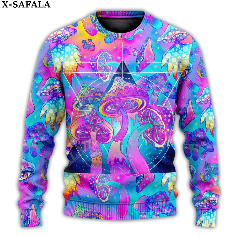 Свитеры в стиле хиппи с рисунком грибов страшные Джемперы для Хэллоуина