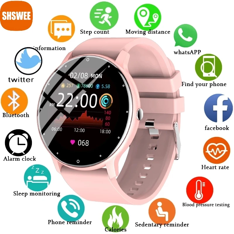 

For Samsung Apple Xiaomi Huawei Full Touch Screen Smart Watch Women Heart Rate Multifunctional Waterproof Smartwatch Men Woman