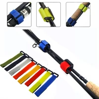 10pcs strap nylon button strap anti tie fishing rod binding outdoor fishing tackle accessories color random