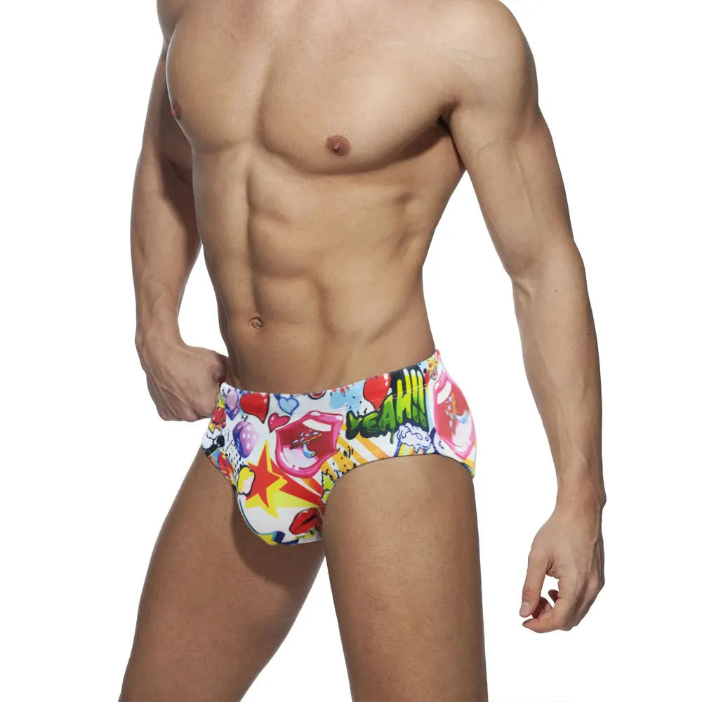 Fun Cartoon Swimwear Bikini Man Swim Brief Print Beach Shorts Men's  Panties Swimming Trunks Surfing Swimsuit Bathing Suit Male