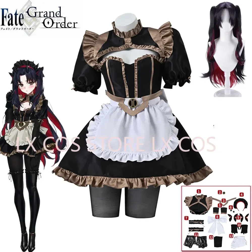 Фото Fate Grand Order Fenis Chaldea наряд горничной косплей Ishtar Tohsaka Rin костюм женское прекрасное платье Рождественский косплей №1