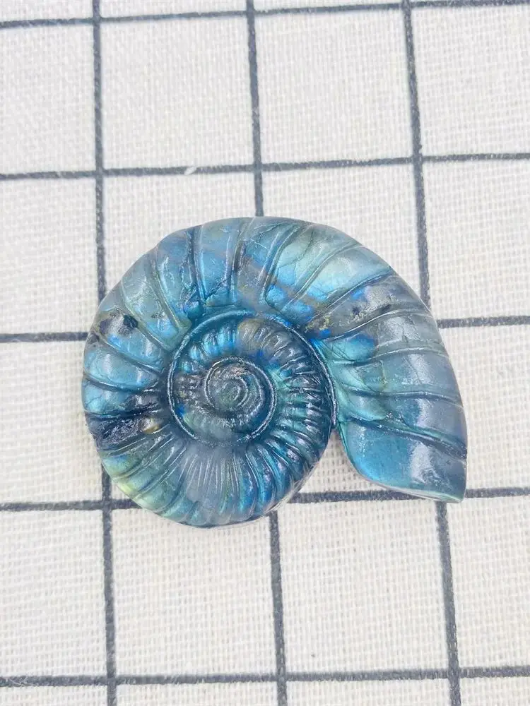 

Лабрадорит с амоннитом, резьба