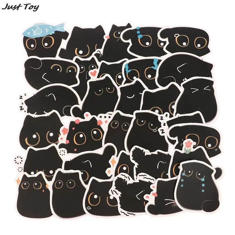 

40PCS Kawaii Black Cat Cute Briquette Stickers Gift Notebook Luggage Motorcycle Laptop Refrigerator Decal Graffiti Sticker