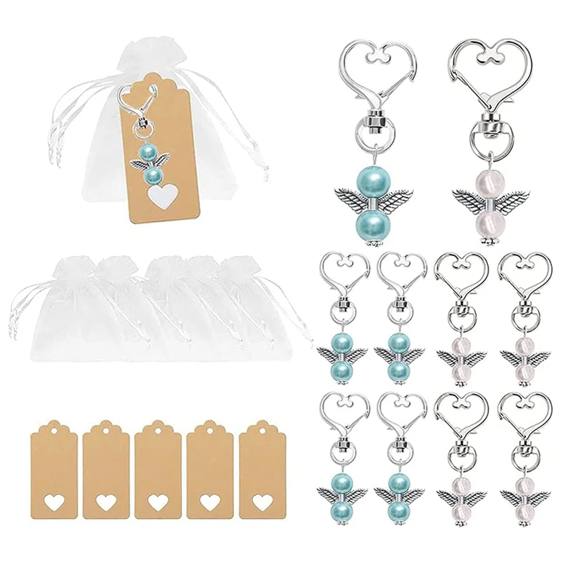 

Guardian Angel Pendant,Guest Gift Guardian Angel with Organza Bag Kraft Paper Pendant for Wedding Christening Gift Party
