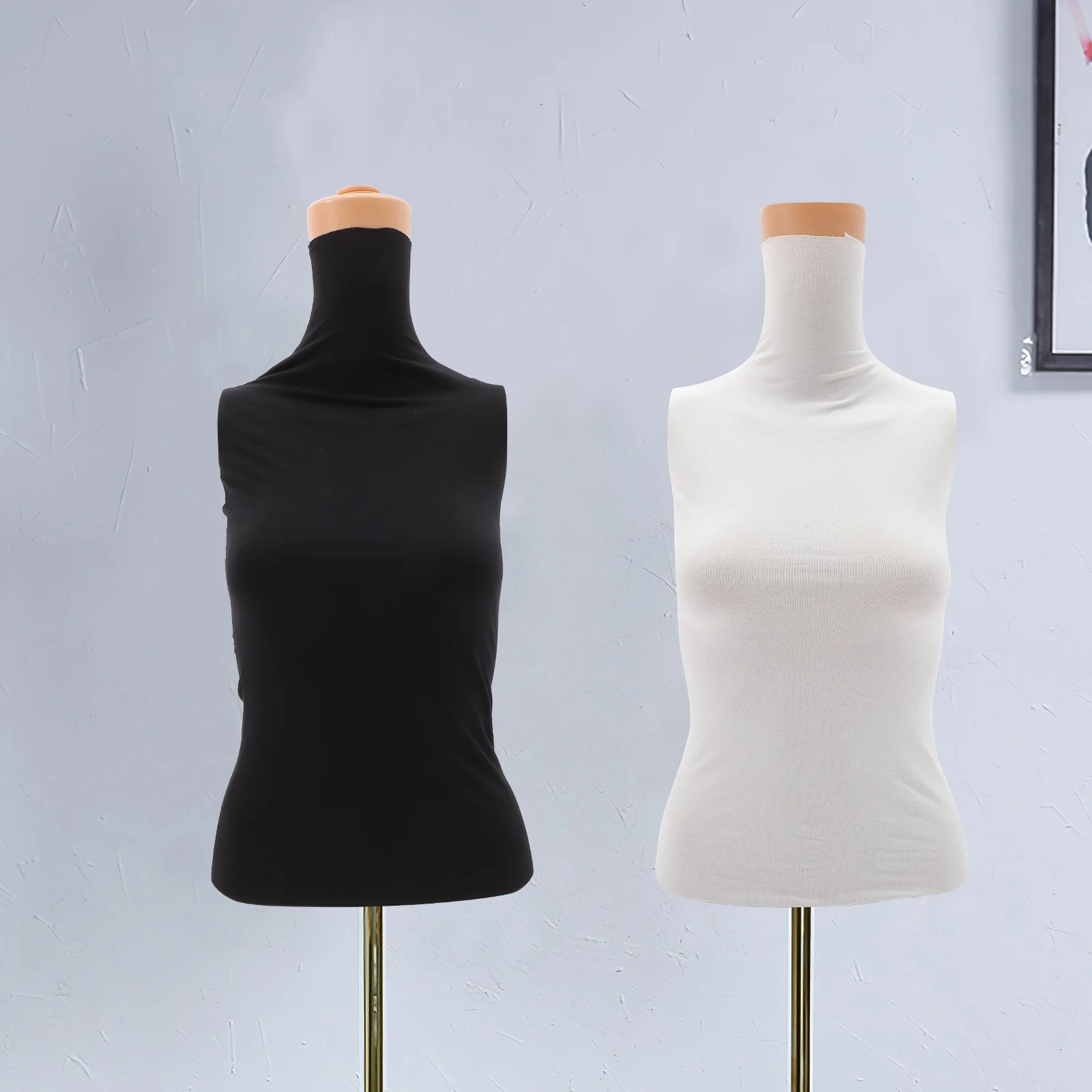 

2 Pcs Cloth Cover Black Formal Dress Dummy Prop Upper Body Model Mannequin Overlay Cotton Woman