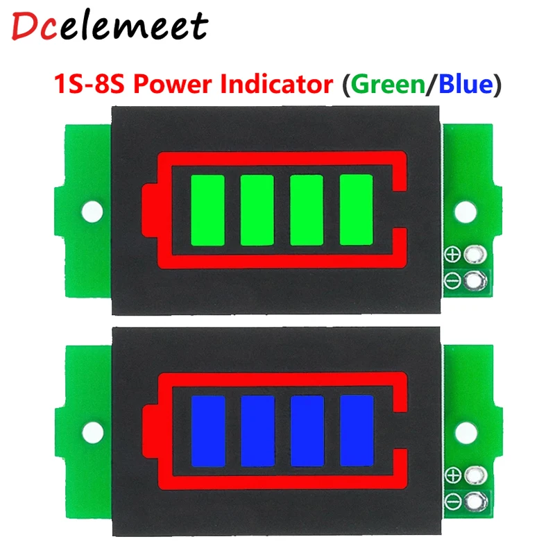 

1-8S 1S/2S/3S/4S Single 3.7V Lithium Battery Capacity Indicator Module 4.2V Display Li-ion Electric Vehicle Battery Power Tester