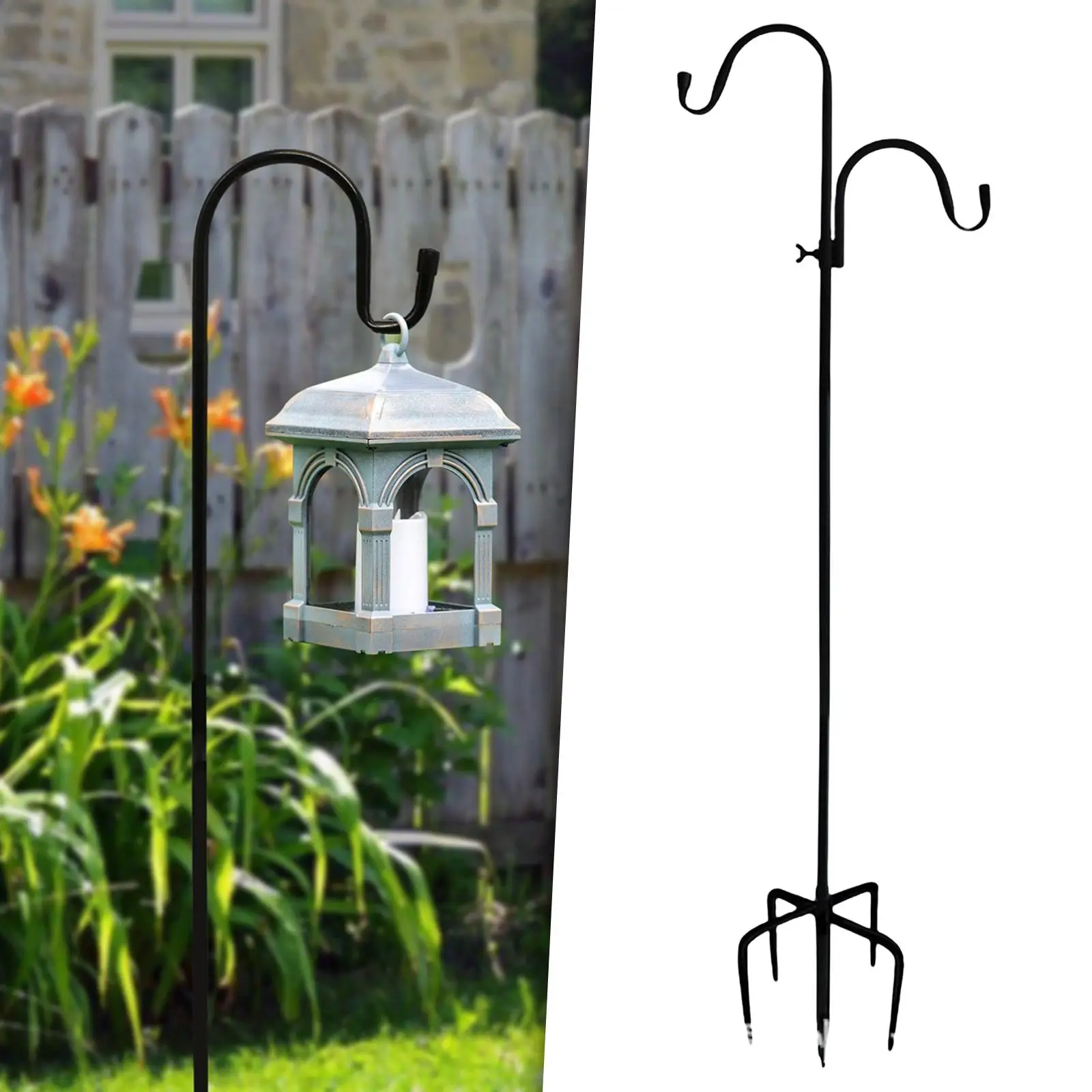 

Fashion Shepherds Hook Garden Ground Plant Stand for Flower Pot Hanging Decoration