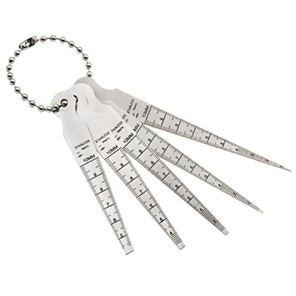 

5pcs/set Feeler Gauge 1-10mm Tapered Ruler Hole Inspection Measuring Tool Triangular Wedges Ruler