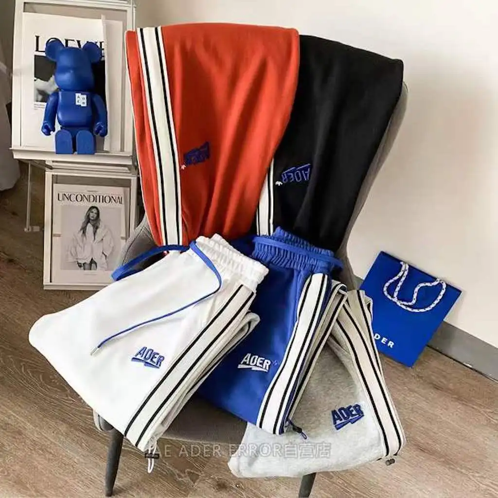 

ADER spring and autumn high-quality wide-leg pants unisex trousers loose casual pants adererror letter embroidered sports pants