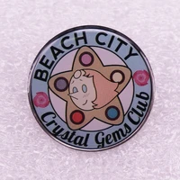 beach city crystal gems jewelry gift pin wrap garmenfashionable creative cartoon brooch lovely enamel badge clothing accessories