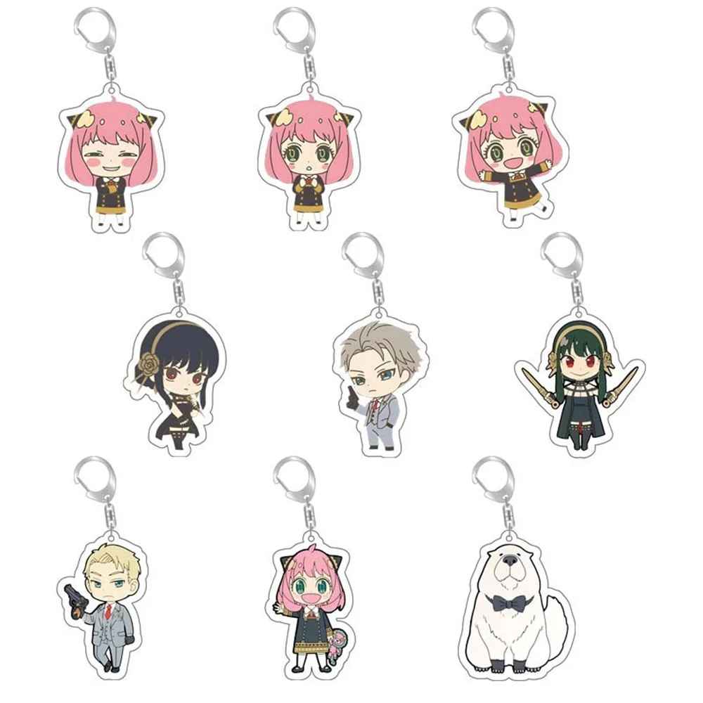 

Kawaii SPY X FAMILY Cosplay Keychain Twilight Yor Forger Anya Forger Keyring Cartoon Print Acrylic Key Chain Ring Anime Jewelry