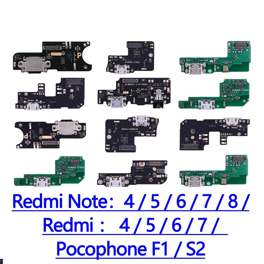 

Разъем зарядного порта для Xiaomi Poco F1, Redmi Note 8, 7, 6, 5, Pro, Plus, 8A, 7A, 6A, S2.