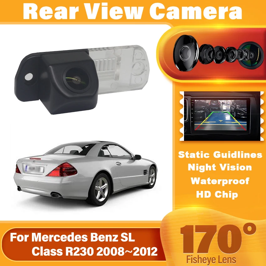 Фото Автомобильная камера заднего вида с объективом FishEye для Mercedes Benz SL Class R230 2008 ~ 2012 для MB M Class W164 ML 2005 ~ 2011 HD CCD Водонепроницаемая №1