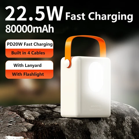 Power Bank 50000/80000 мАч Портативный USB C PD 22,5 Вт Powerbank с быстрой зарядкой для iPhone Samsung Huawei Xiaomi Внешний аккумулятор