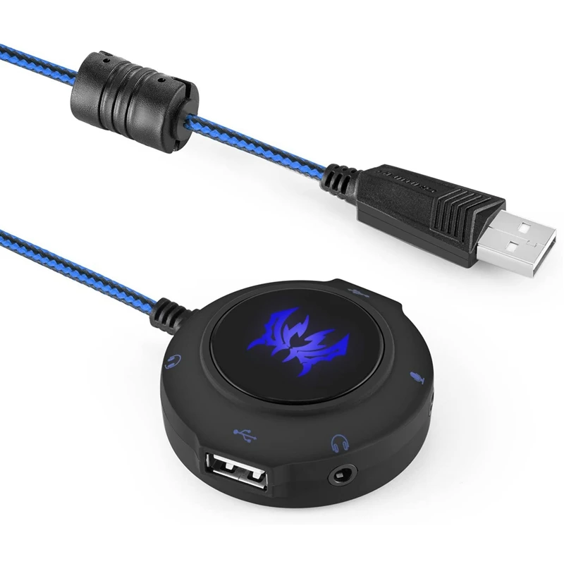 

KOTION каждая внешняя звуковая карта Стандартный аудиоадаптер для USB-порта и аудиоразъема 3,5 мм и мини-разъема для ПК и ноутбука. Подключи и раб...