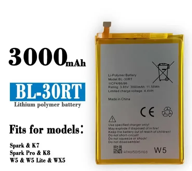 Для Tecno W5 Lite/W5/K7/K8/WX5 Youth Edition BL-30RT Встроенный аккумулятор
