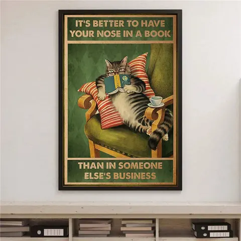 Ретро-постер для чтения книг