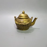 6 chinese folk collection brass patina dragon and phoenix pattern kettle flagon office ornament town house exorcism