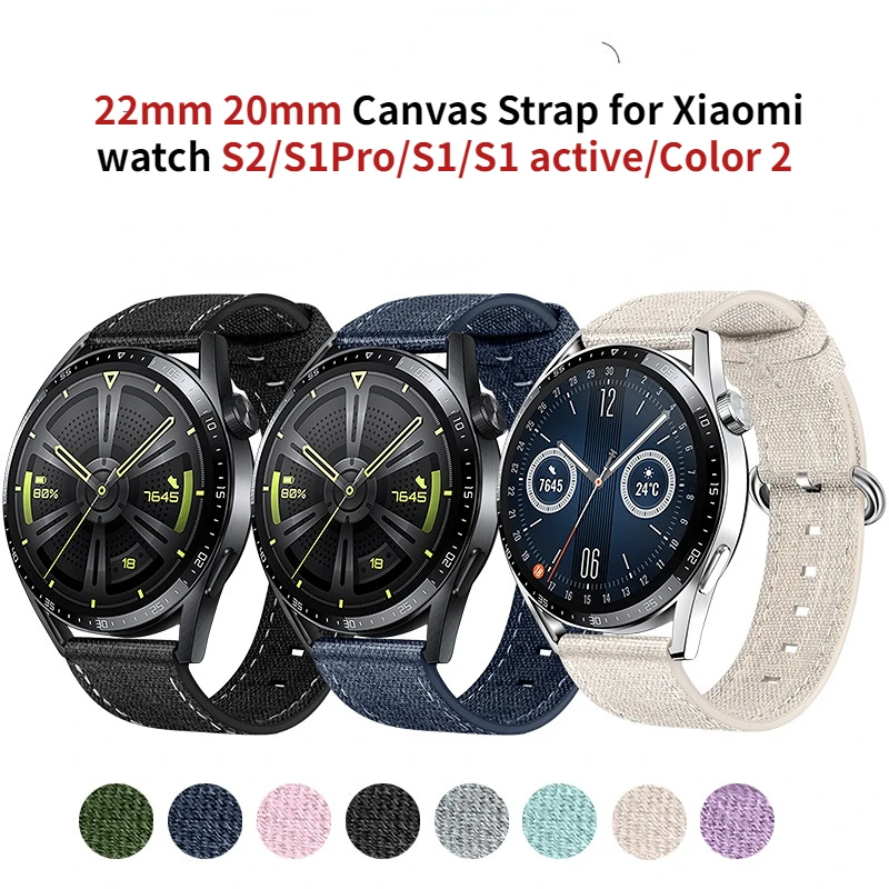 

Canvas Bracelet For Xiaomi Watch S2 S1 pro/ active/Color 2 Strap Correa Watchband For HUAWEI Watch GT 3 Pro GT2 Sports bracelet