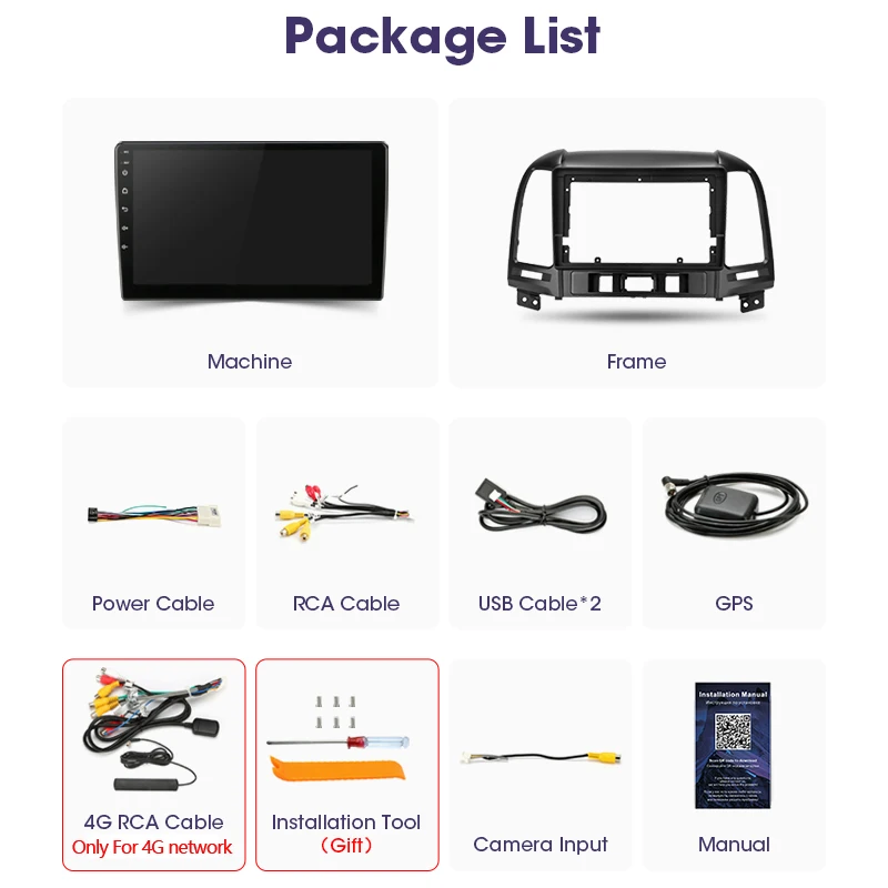 $87.47 JMCQ Android 11 DSP Car Radio Multimidia Video Player Navigation GPS For Hyundai Santa Fe 2 2006-2012 2din Head Unit Carplay