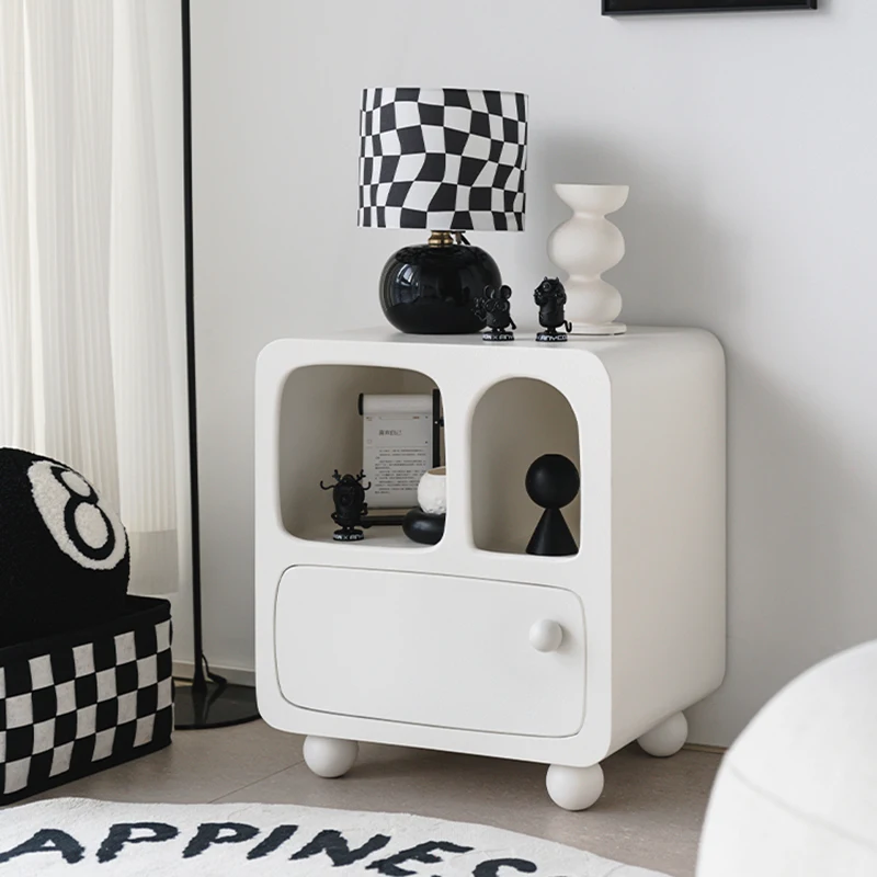 

Nordic Luxury Nightstands Mini Makeup Storage Box Minimalist Bedside Table Small Space White Table De Chevet Bedroom Furniture